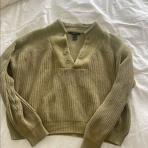 Forever 21 Green V-Neck Sweater